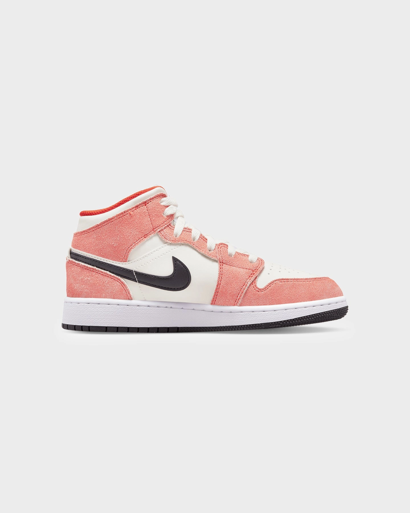 Jordan Kids' Air Jordan 1 Mid SE "Orange Suede" Team Orange/Black Motion control