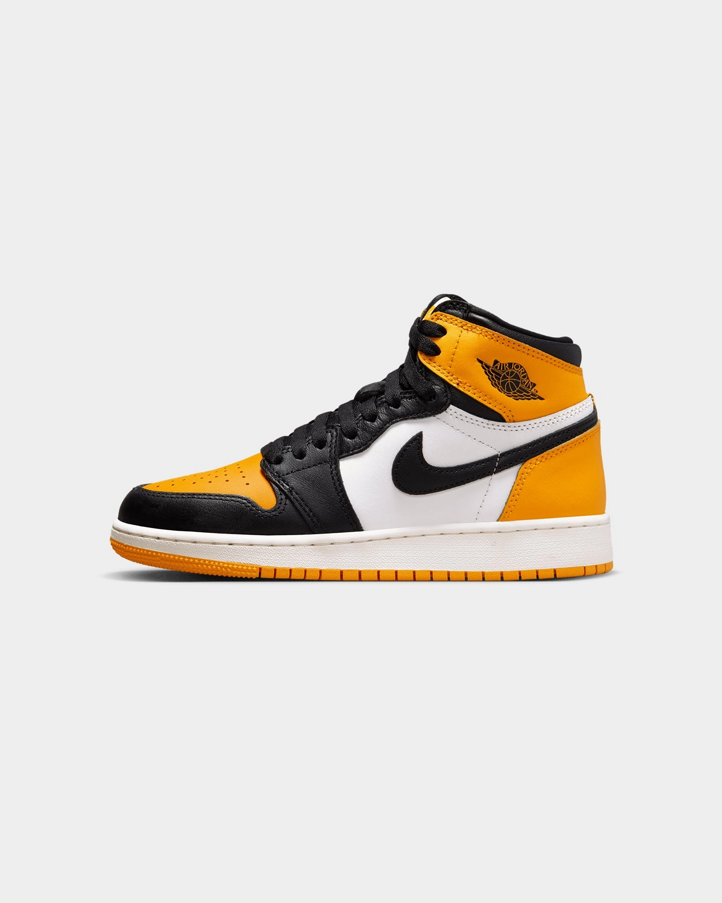 Jordan Kids' Air Jordan 1 Retro Hi OG (GS) "Yellow Toe" Taxi/Black-Sail Abrasion Resistant Upper Pace Maker