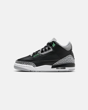 Jordan Kids' Air Jordan 3 Retro (GS) Black/Green Glow Core Balance