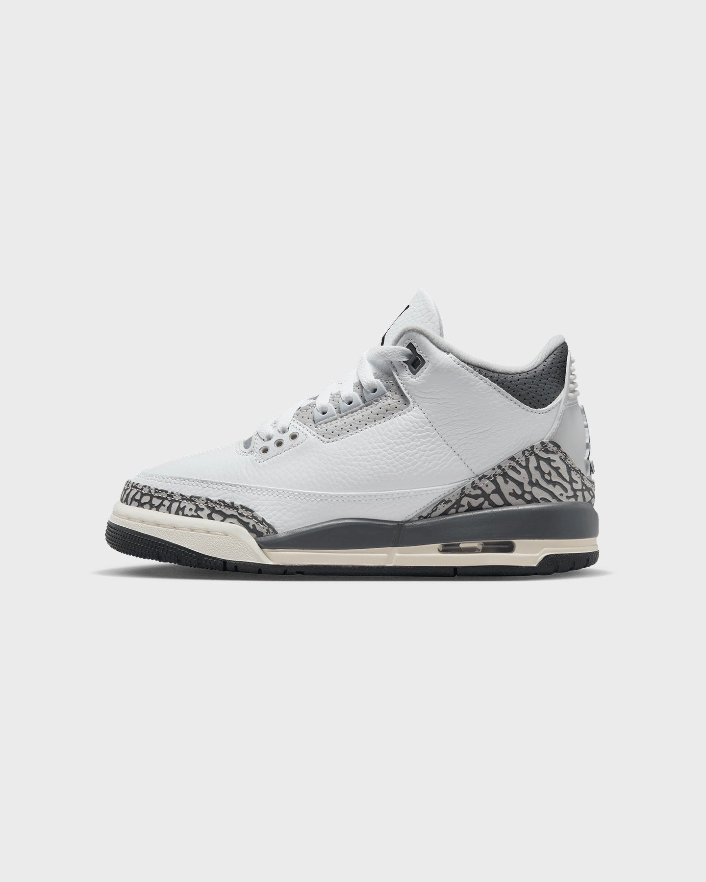 Gel Infused Heel Pad Jordan Kids' Air Jordan 3 Retro (GS) White/Black