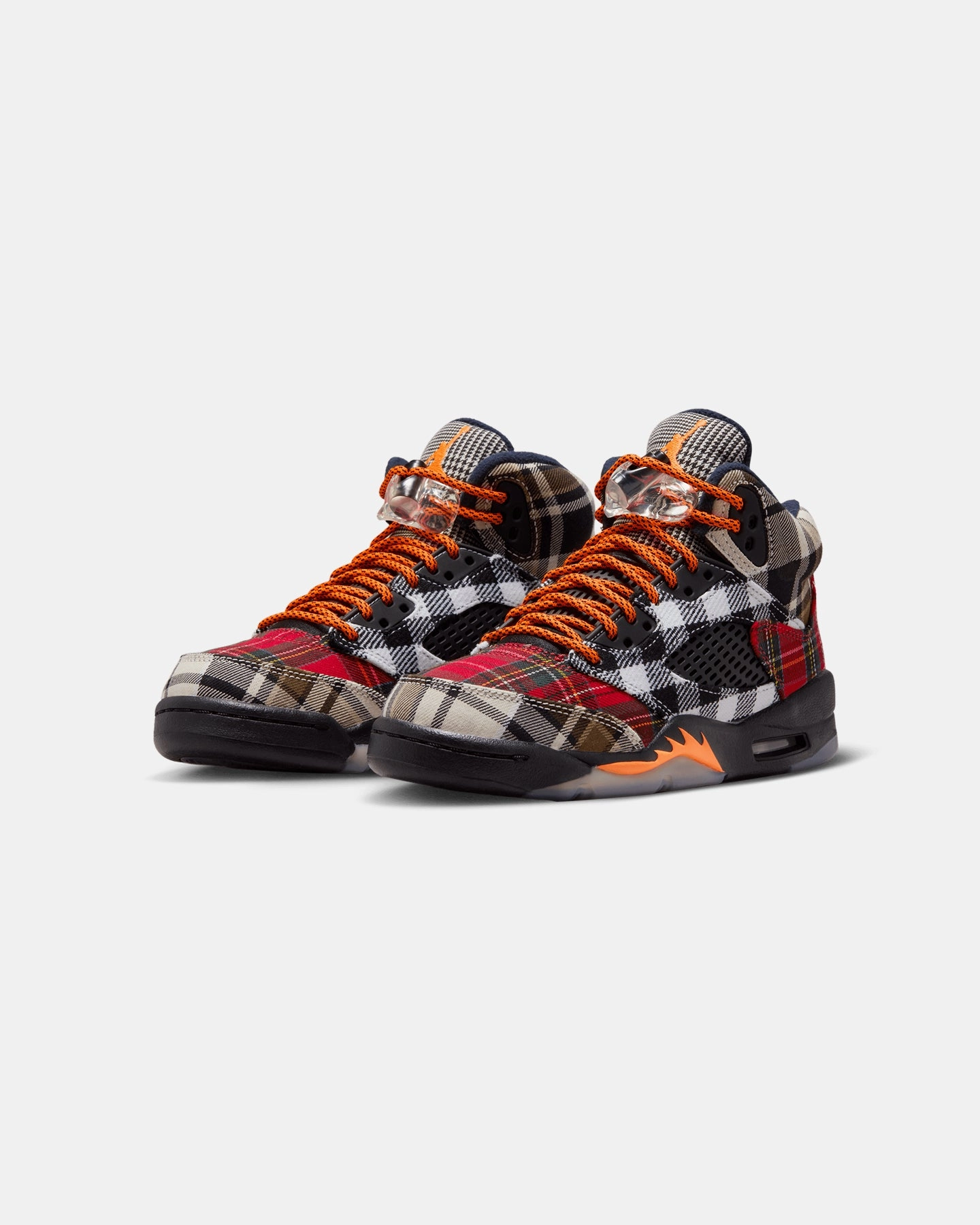 Weatherproof Design HeelSupport Jordan Kids' Air Jordan 5 Retro Plaid (GS) Black/Orange