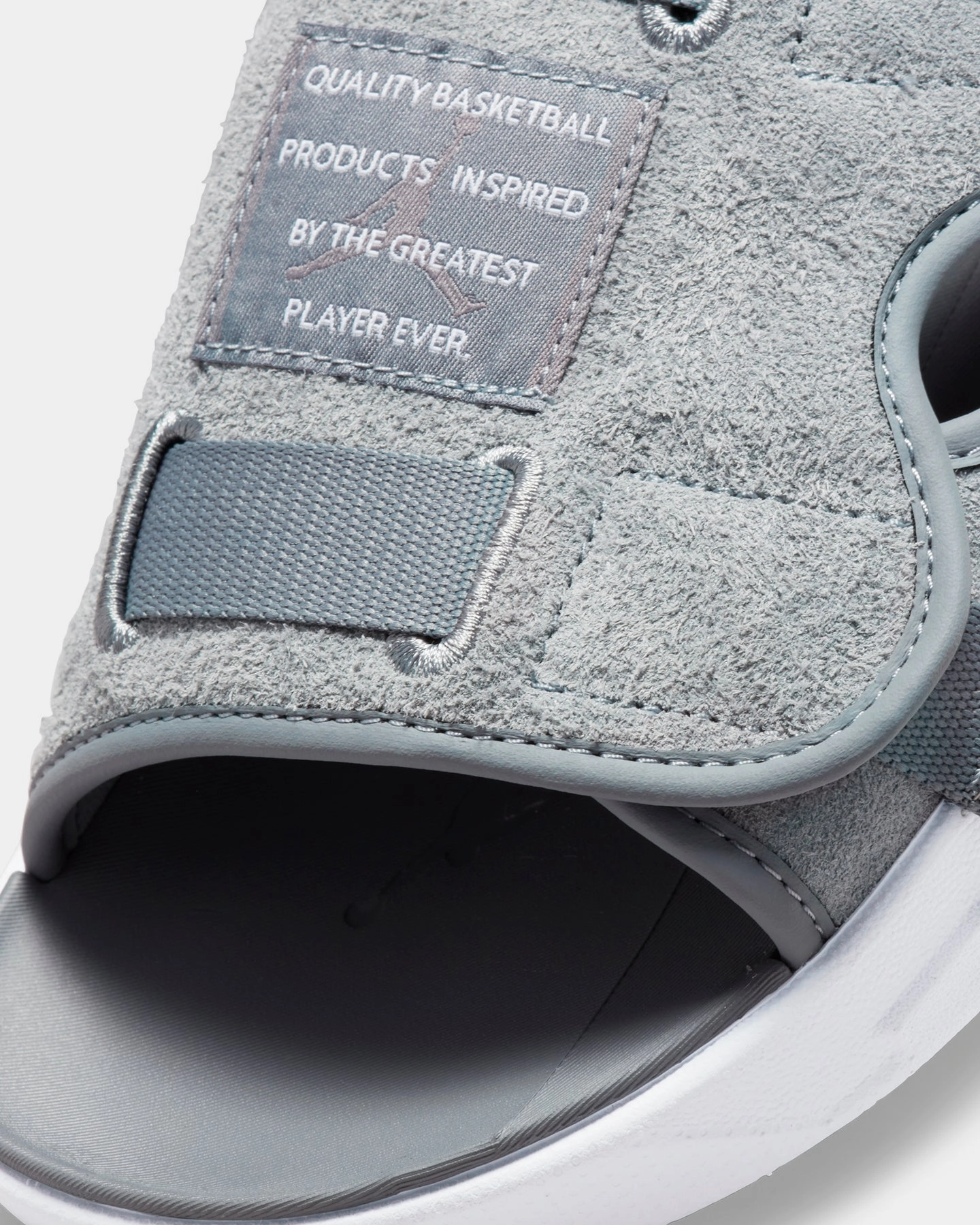 Jordan LS Slides 'Winter Grey' Cool Grey/White Upgraded flexibility