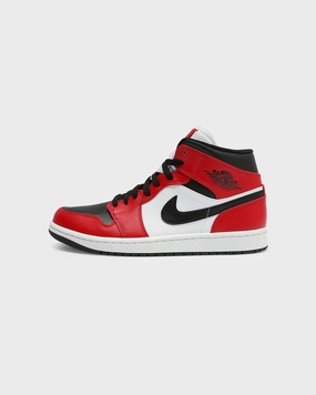 Low Profile Heel Shock-absorbent wear Jordan Men's Air Jordan 1 Mid ' Chicago Black Toe' Black/Black/Red