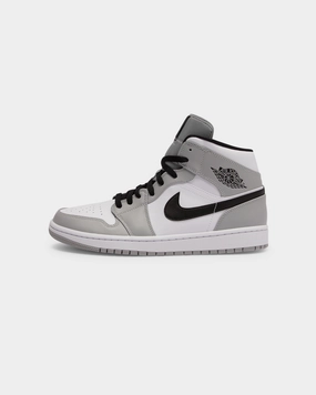 Jordan Men's Air Jordan 1 Mid 'Light Smoke Grey' Grey/Black/White Tailored ease cushioned collar