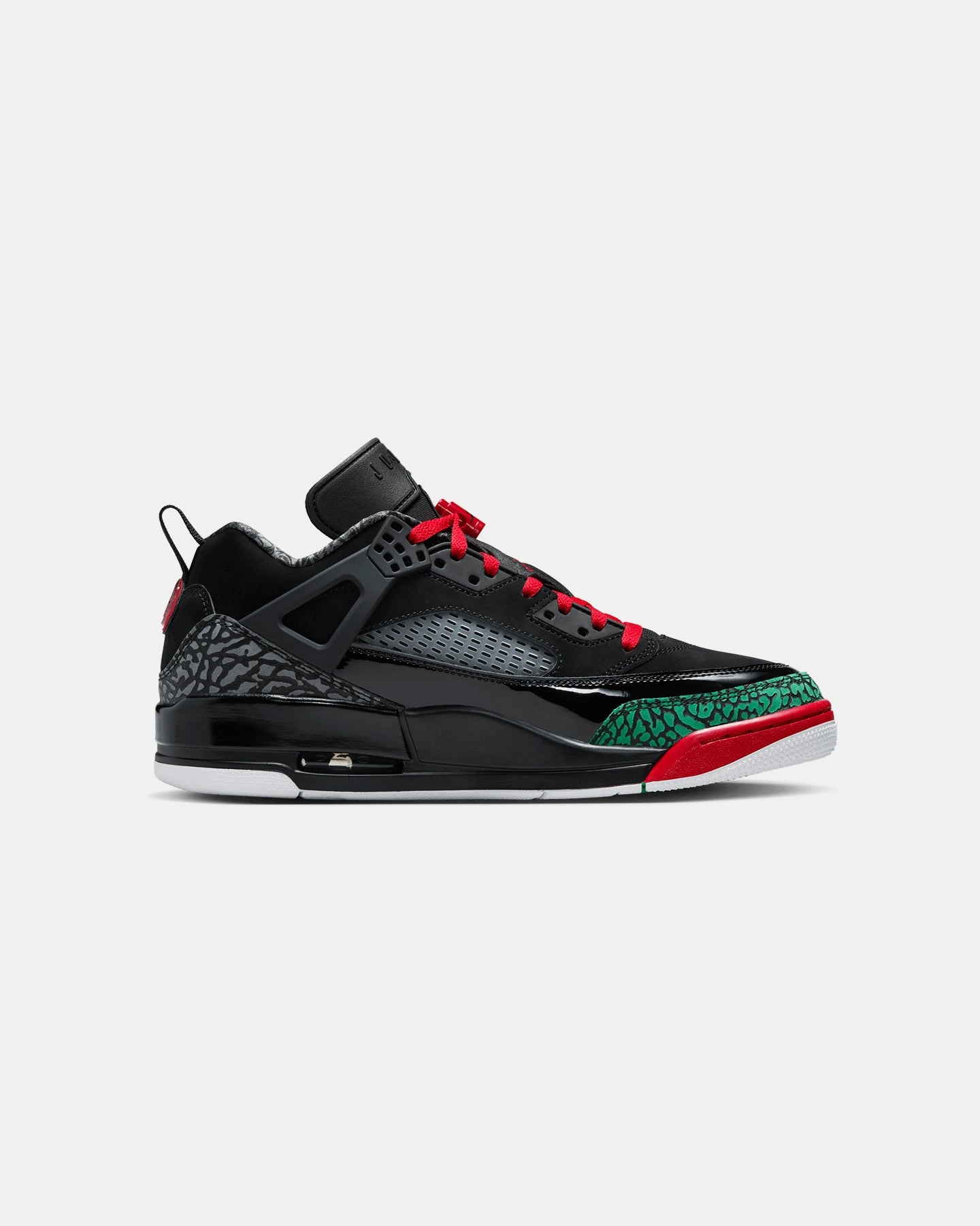 Main Lane lace up closure Jordan Spizike Low "Black/Red" Black/Varsity Red