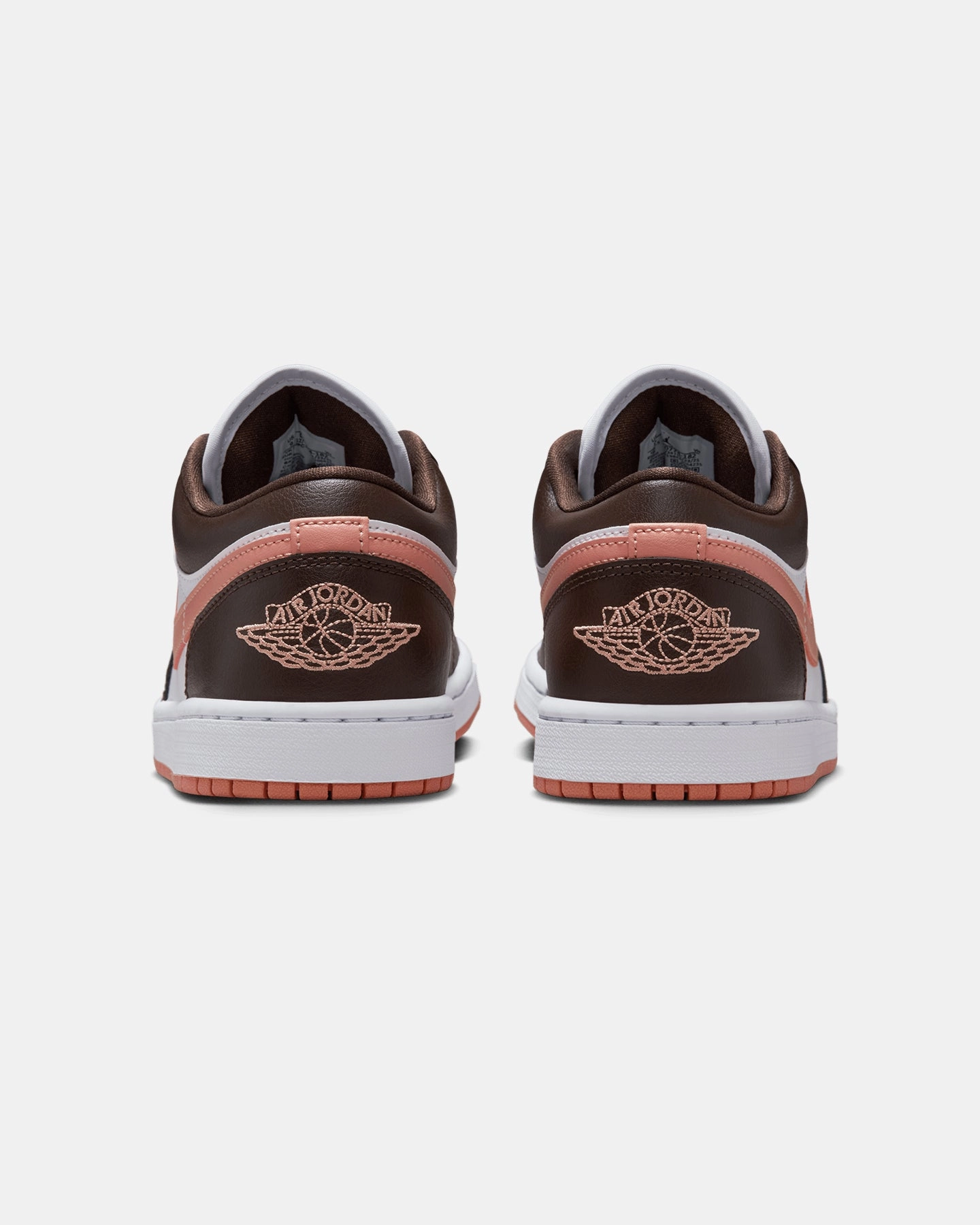 Jordan Women's Air Jordan 1 Low "Brown & Pink" White/Brown Orthopedic Footbed All-weather breathability
