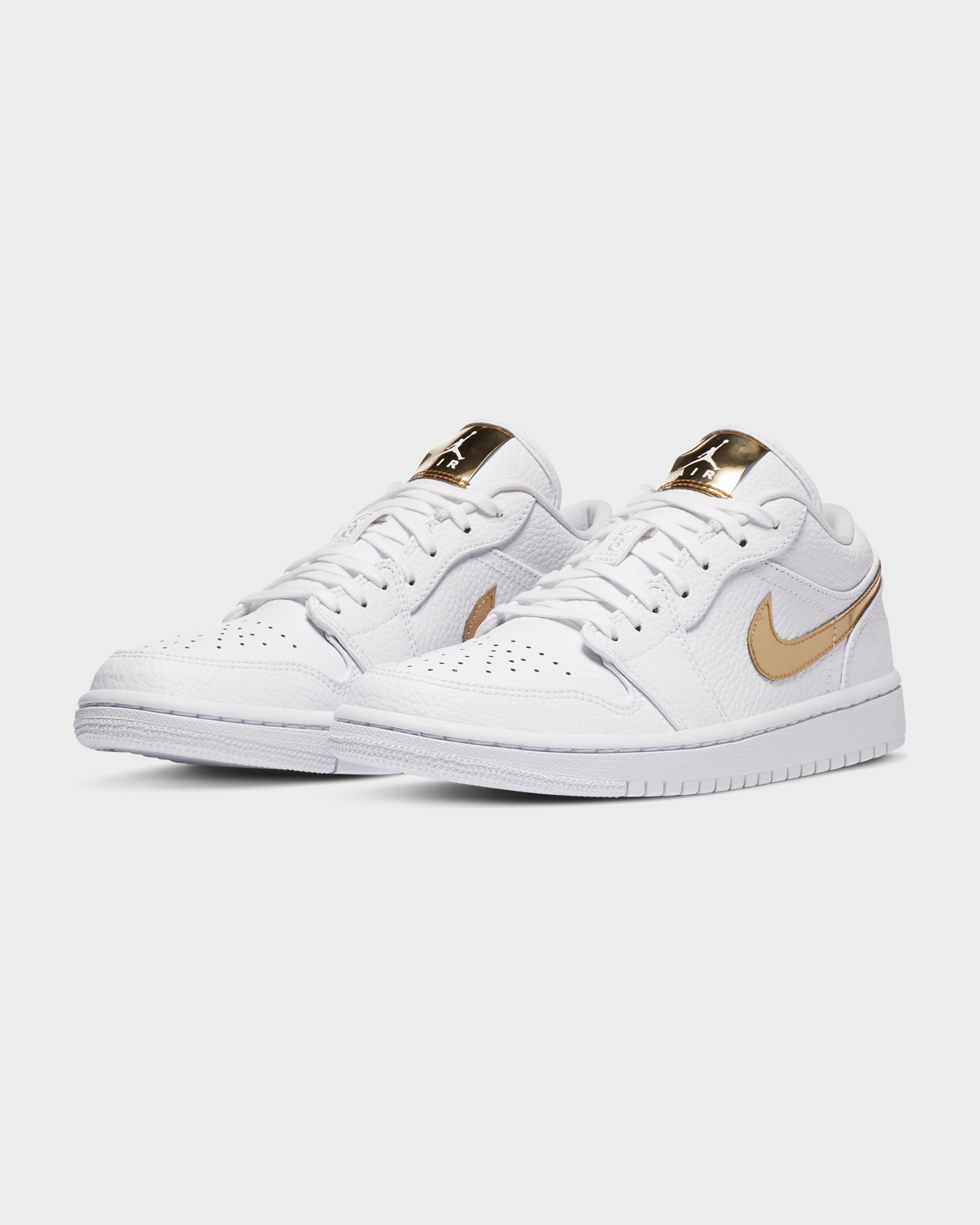 Jordan Women's Air Jordan 1 Low SE "Metallic Gold" White/Metallic Gold Anti Static Finish Iconic Style