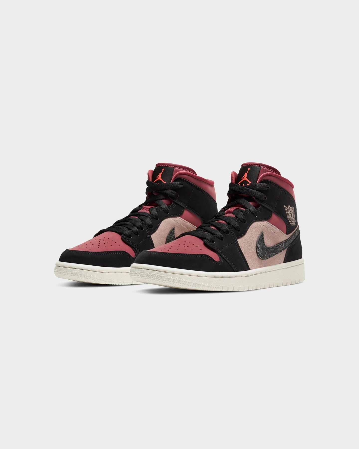 Jordan Women's Air Jordan 1 Mid "Burgundy Dusty Red" Particle Beige/Black/Canyon Rust/Sail Anti Static Finish