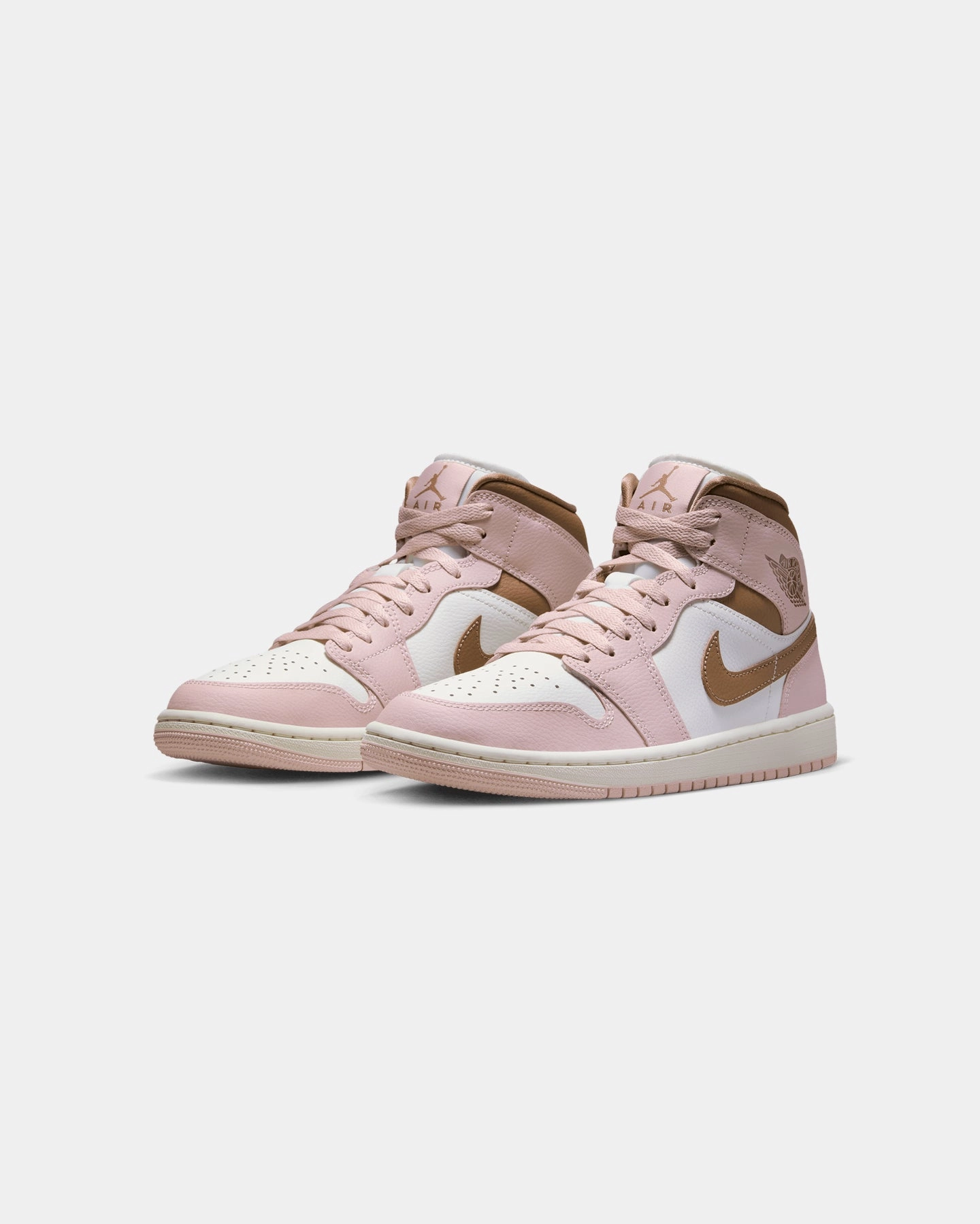 worker - style Jordan Women's Air Jordan 1 Mid "Neapolitan" Pink Oxford/Archaeo Brown