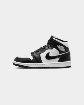 Jordan Women's Air Jordan 1 Mid "Panda" White/Black-White waterproof Lightweight Cushioning