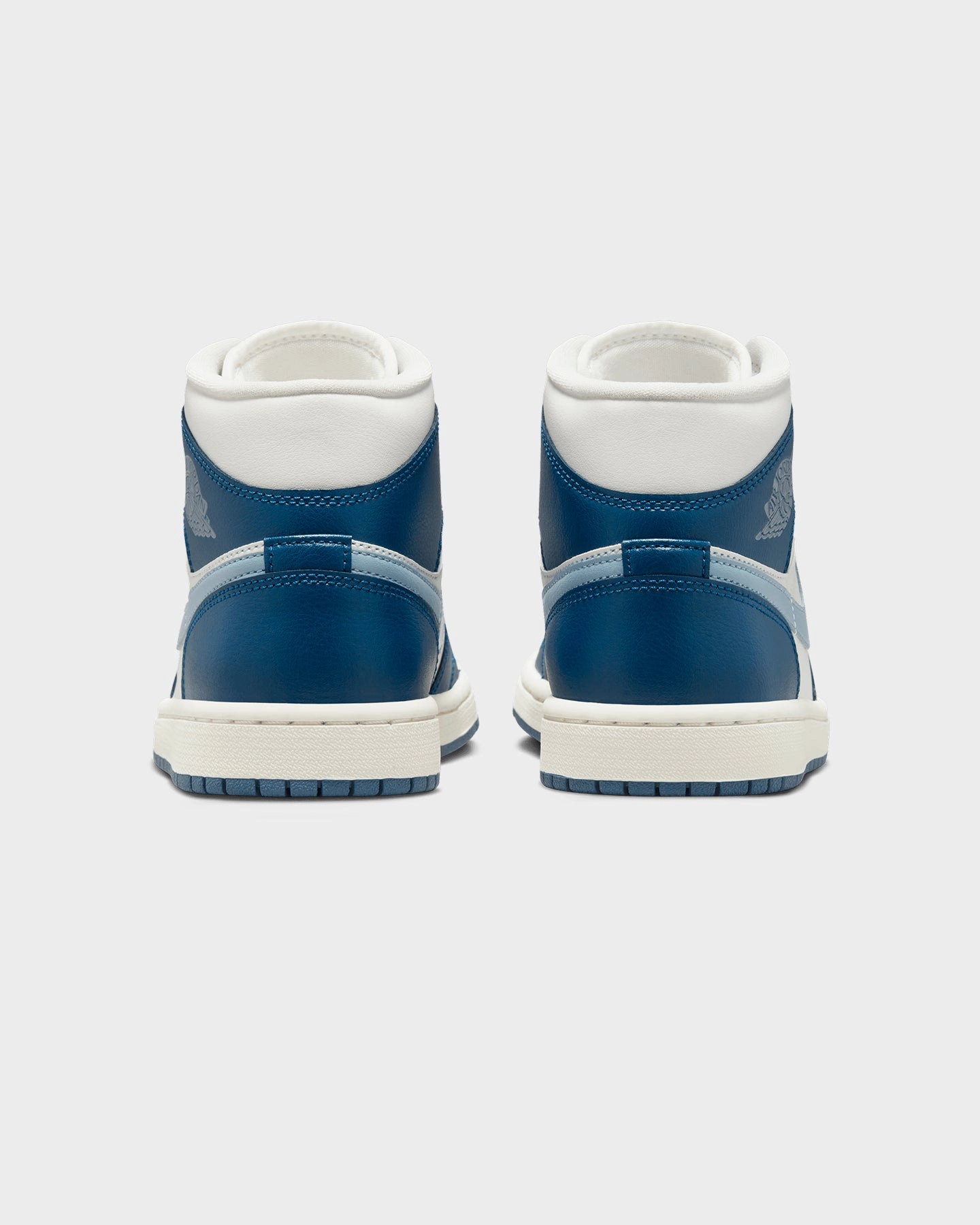 Jordan Women's Air Jordan 1 Mid "White/Blue" Sky J French Blue Weatherproof Seam Non Toxic Components