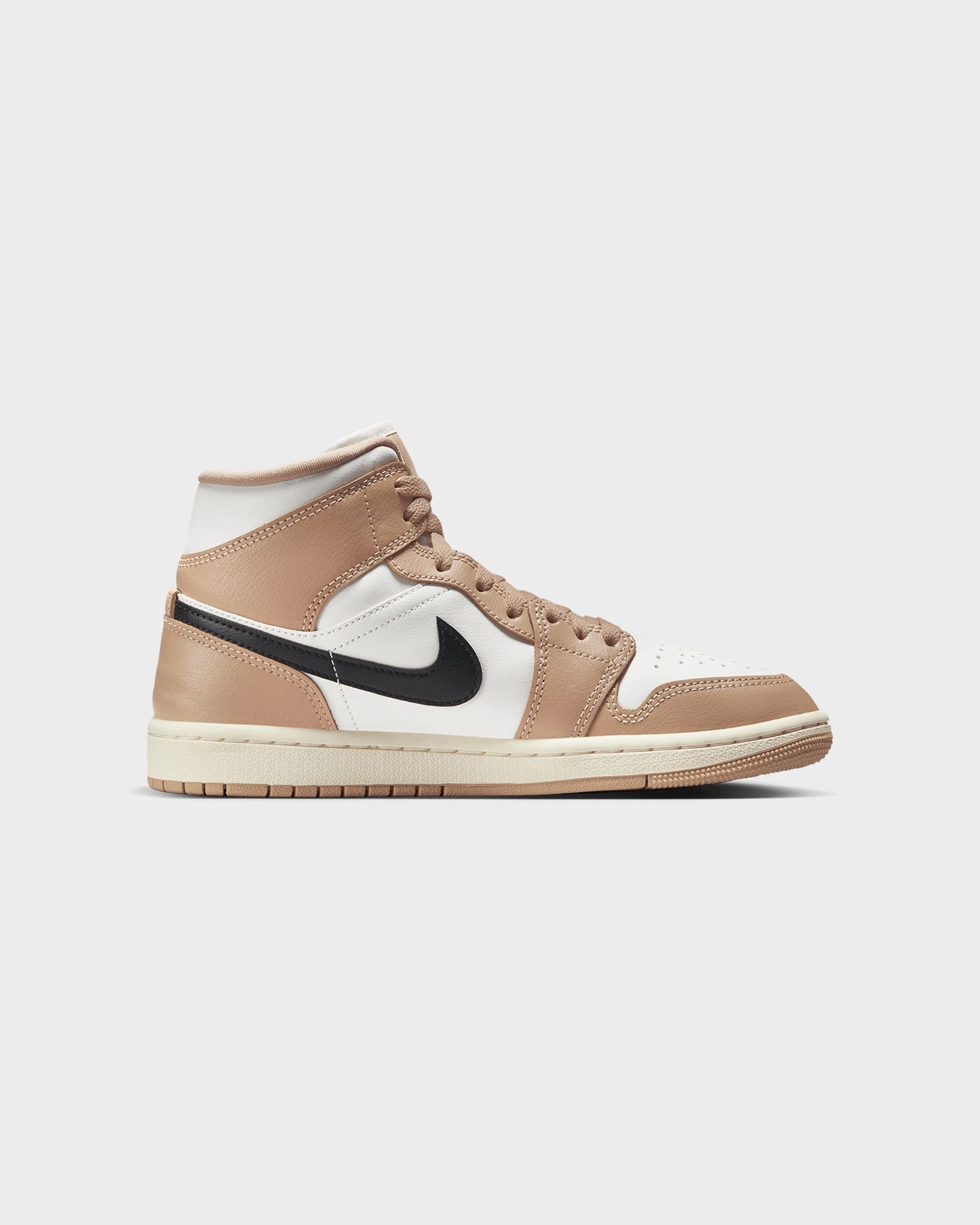 Jordan Women's Air Jordan 1 Mid Sail/Black-Desert roughest Breathable