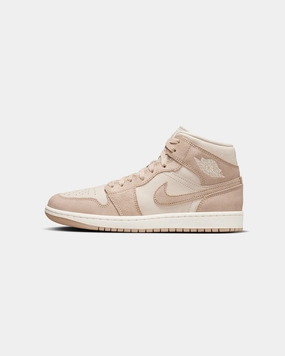 Jordan Women's Air Jordan 1 Mid SE Legend Light Brown Supportive Heel Counter Flexible Arch Bridge