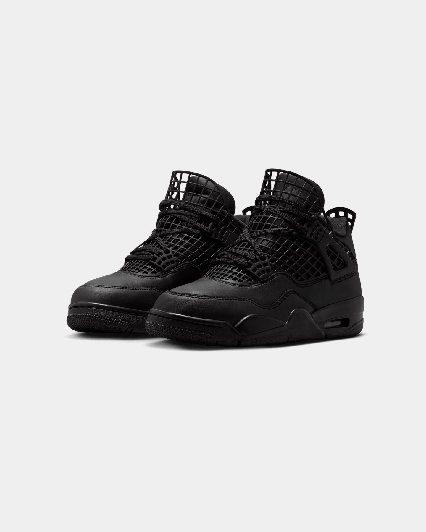 Jordan Women's Air Jordan 4 Net "Black" Black/Black Shock-absorbent materials Low Profile Collar