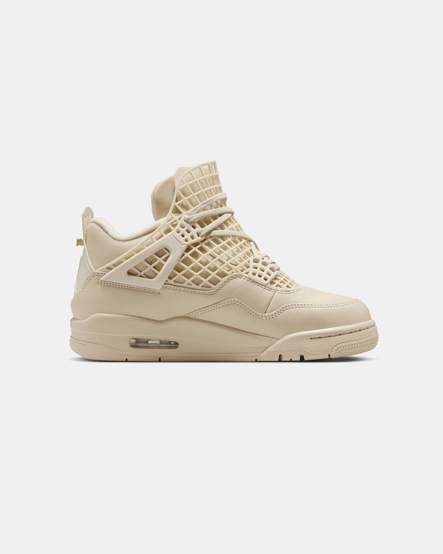 Jordan Women's Air Jordan 4 Net "Rattan" Rattan/Metallic Gold Flexible Tread Pattern