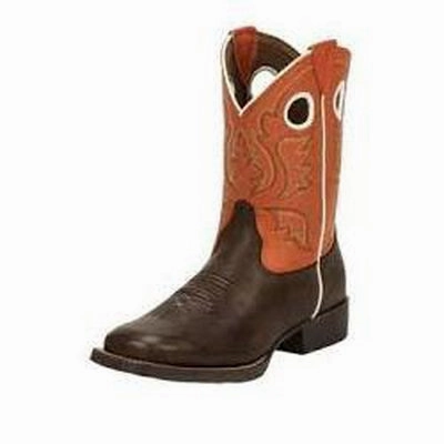 Breathable Rural Traveler Reinforced toe Justin Kids' Bent Rail Chocolate SQ Toe Boots 314JR