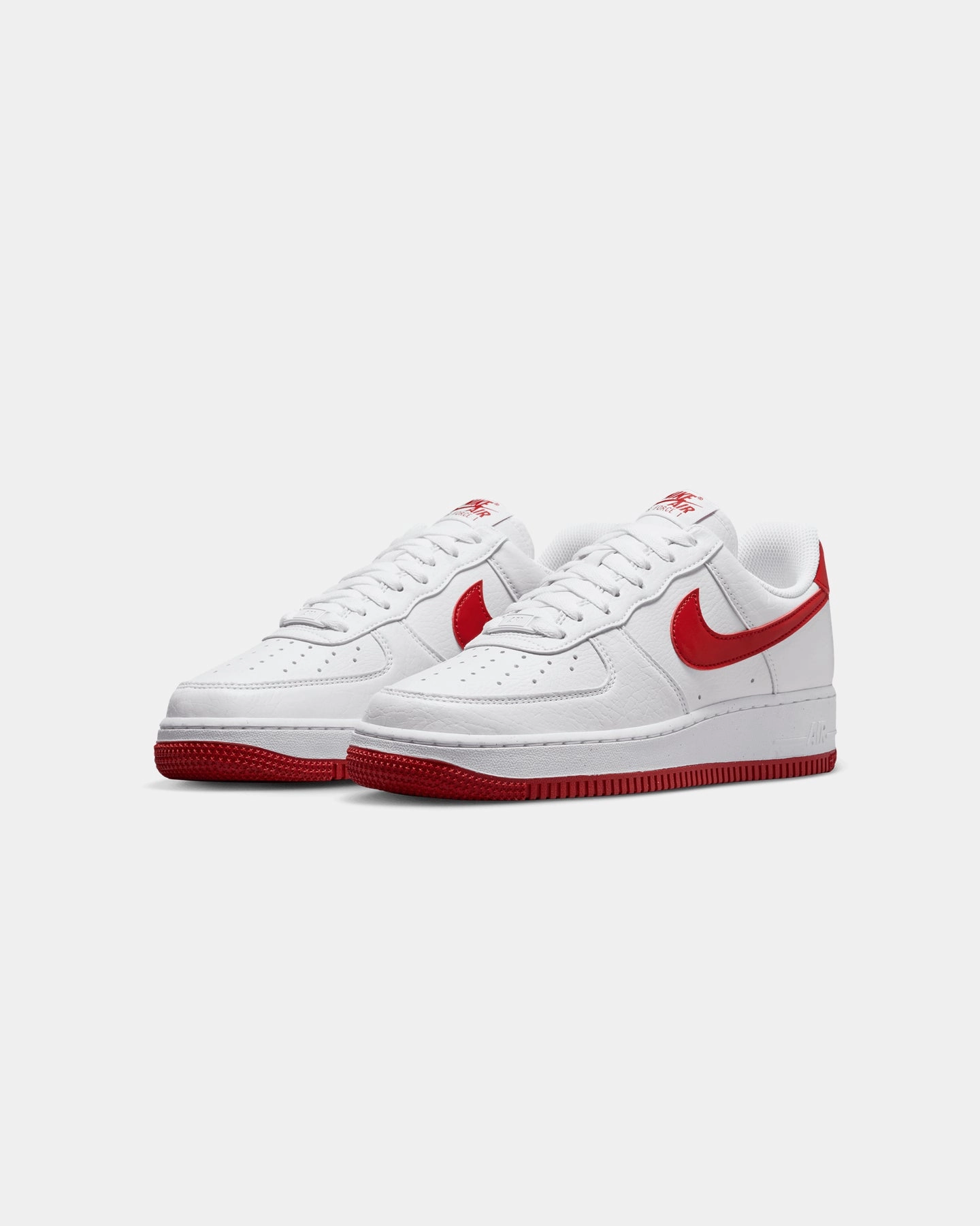 Nike Women's Air Force 1 '07 White/Gym Red Odor Resistant Materials Reinforced Heel Counter