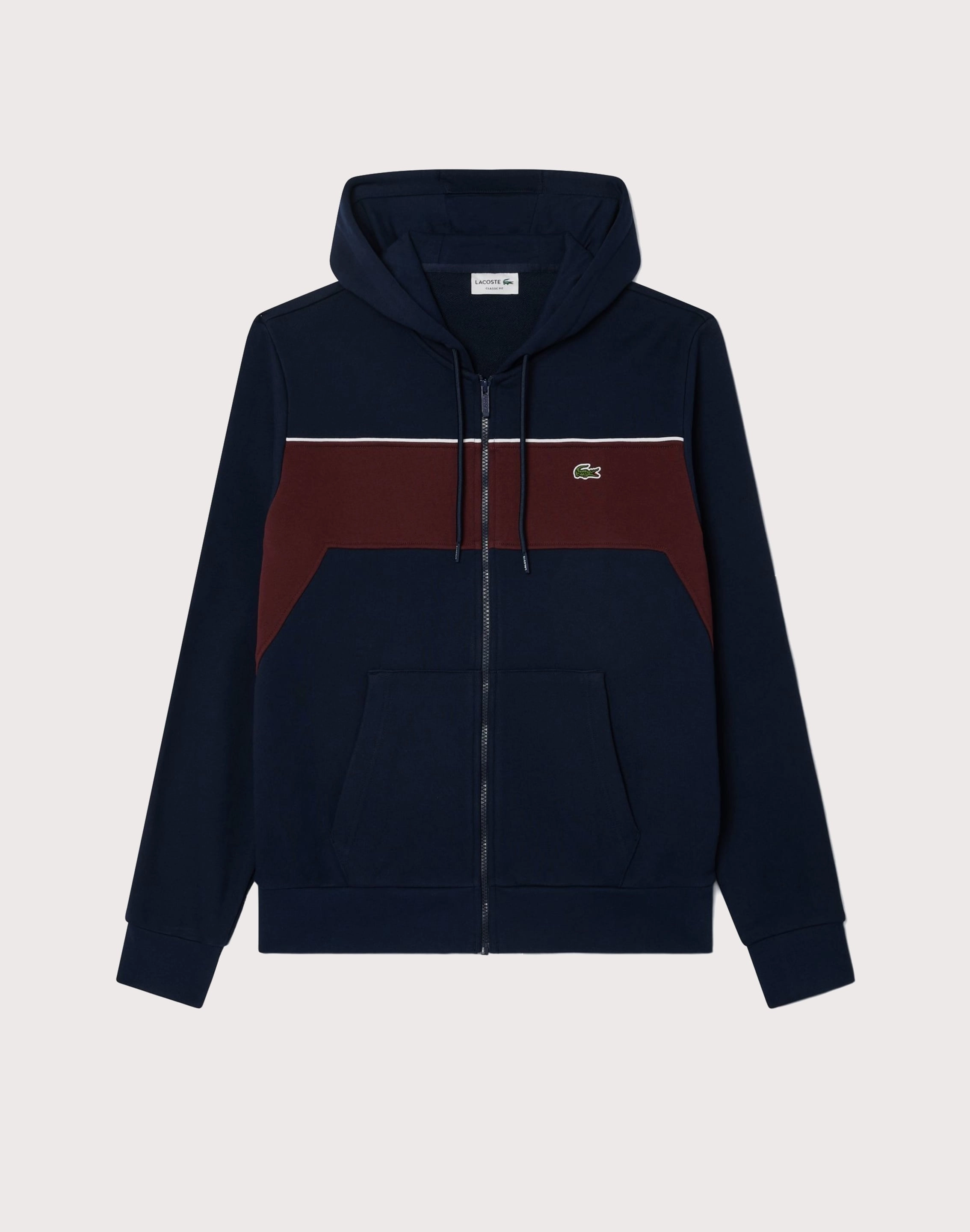 Lacoste Colorblock Full-Zip Fleece Hoodie Jacket Gym Shoes machine-made