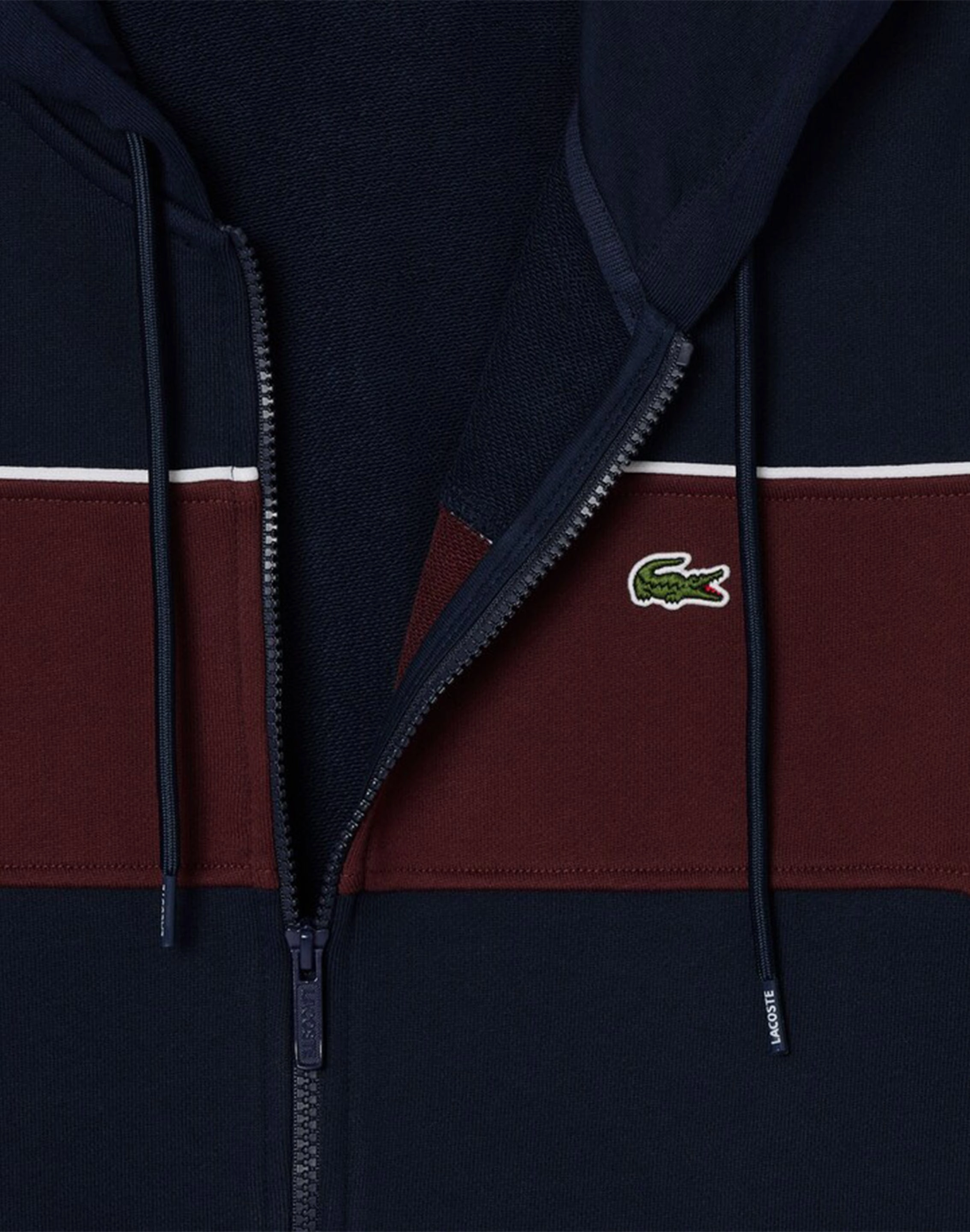 Lacoste Colorblock Full-Zip Fleece Hoodie Jacket coastal