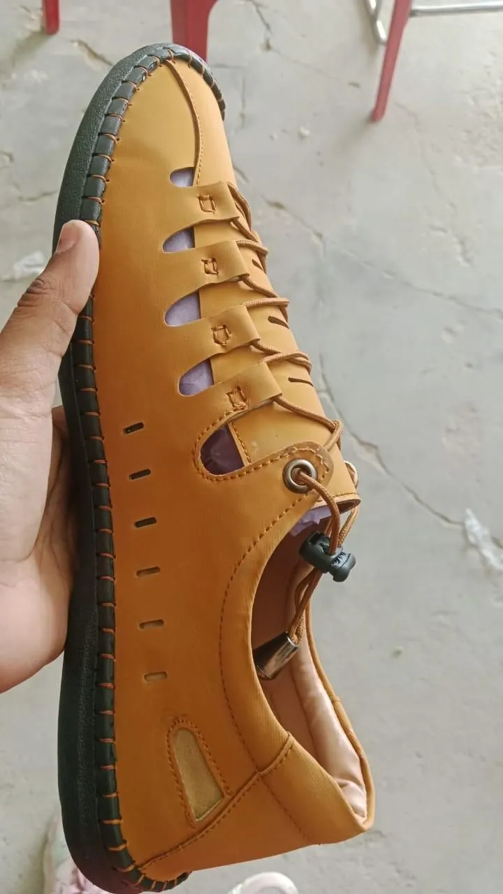 Non Slip Sole stretchy design Latest Leather Shoes