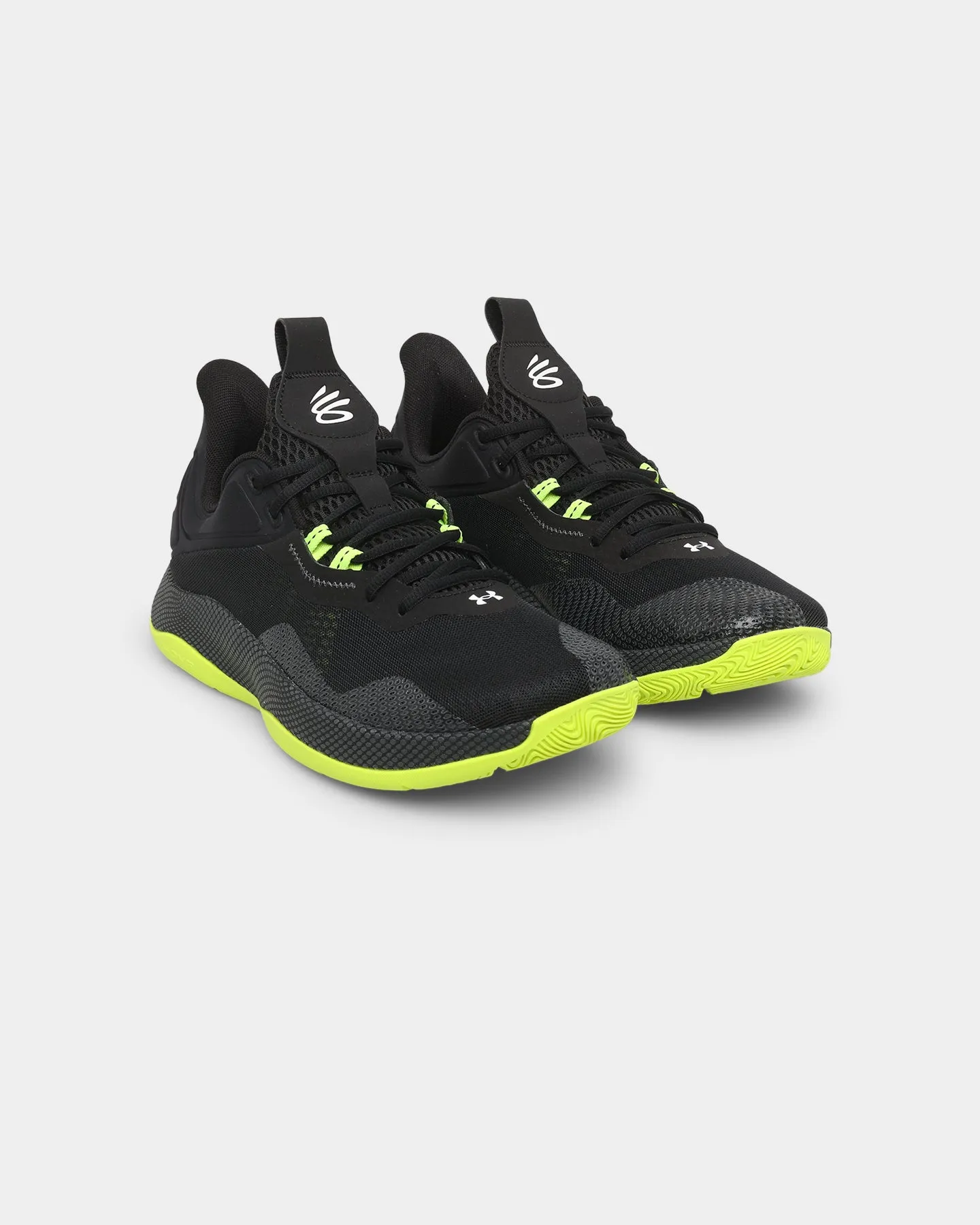 Practical modernized Under Armour Curry HOVR Splash 2 Basketball Shoes Black/Pitch Green