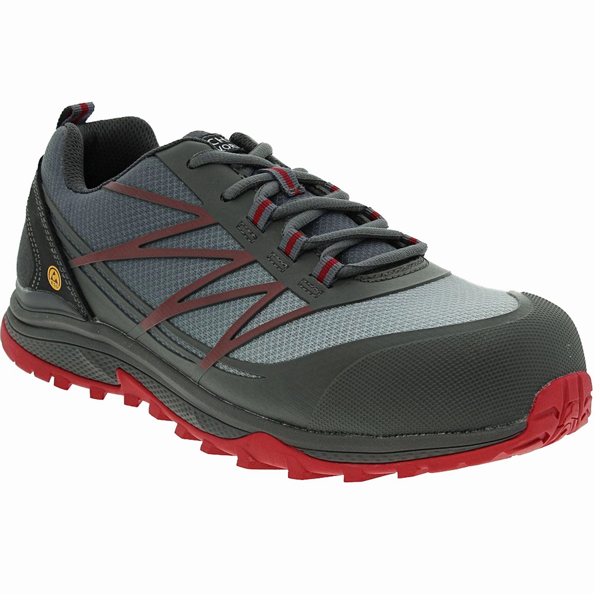 Skechers Men's 200046W Puxal Gray Red Safety Composite Toe Work Shoes Heat Resistant Outsole