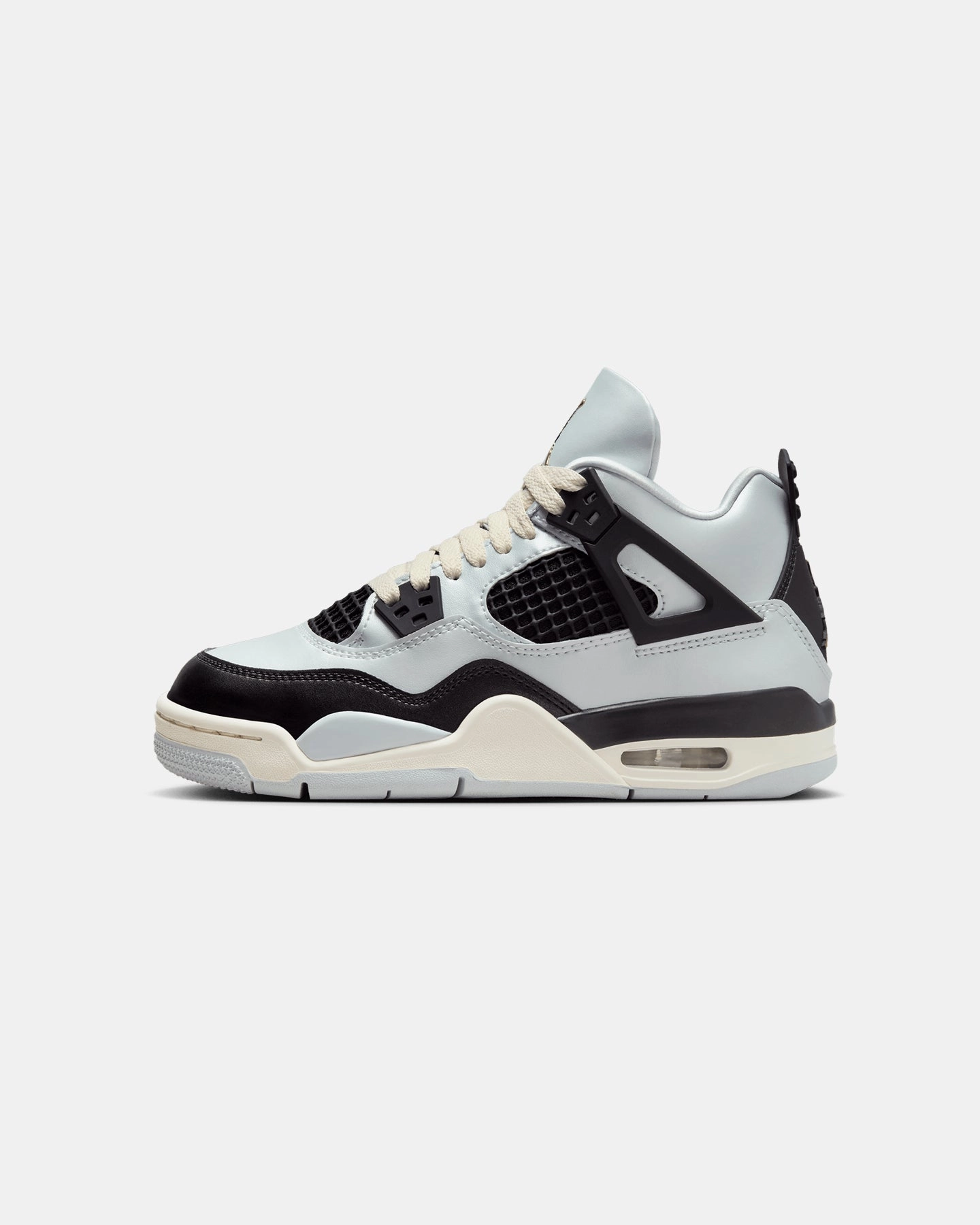 Abrasion Resistant Mesh No Tie Jordan Kids' Air Jordan 4 Retro (GS) 'Pure Platinum' Pure Platinum/Metallic Gold