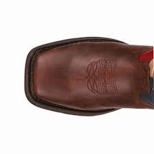 Lil Durango? Kids Western Boot Brown/Texas Flag - BT245 Cushioned Step Windy Weather Patterned Surface