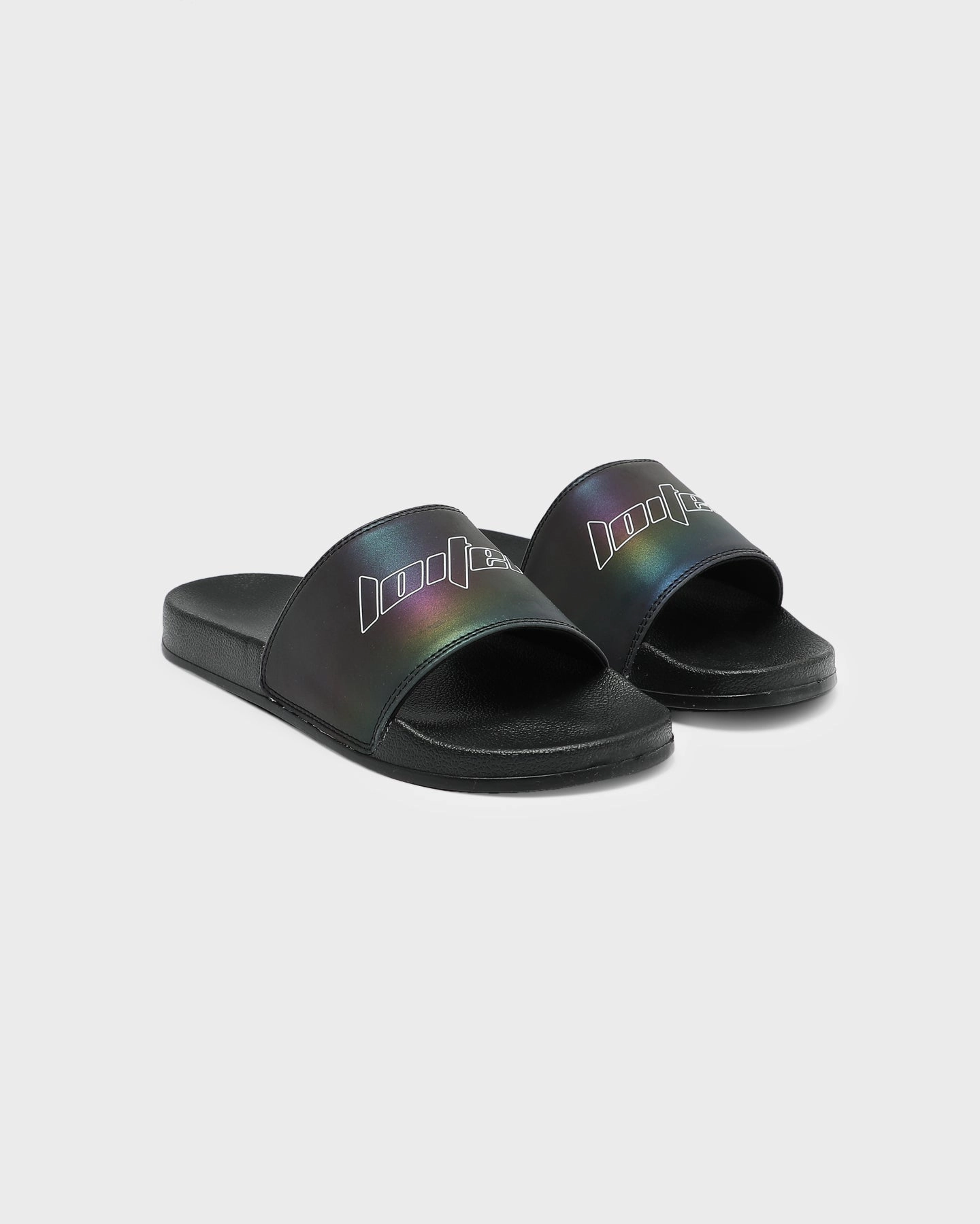 Quick Dry Tech Loiter Reflective Slide Black/Rainbow Reflective