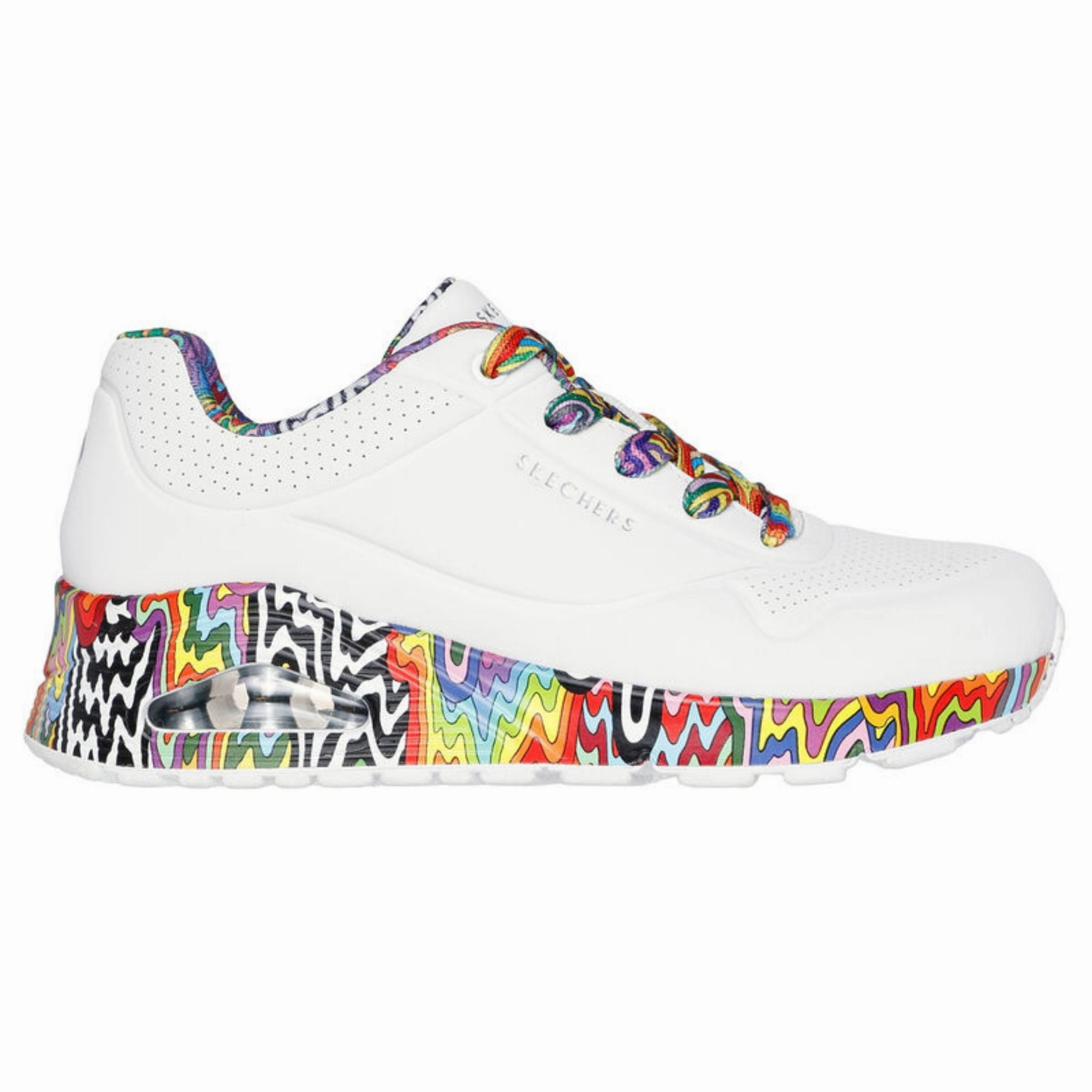Skechers Women's 177959 Jen Stark Mini Drip White Multi Casual Shoes Cushioning Pods