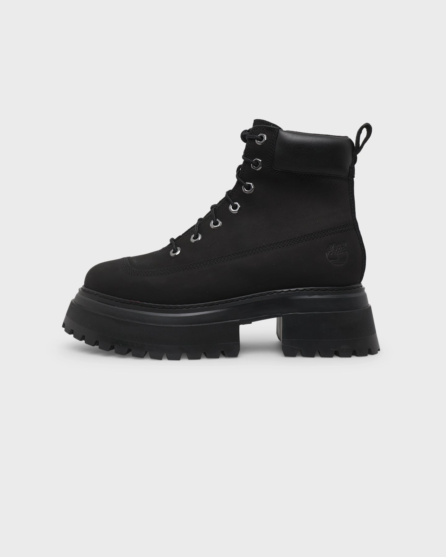 Timberland Women's Sky 6" Lace Up Boots Black Memory foam insole Muted