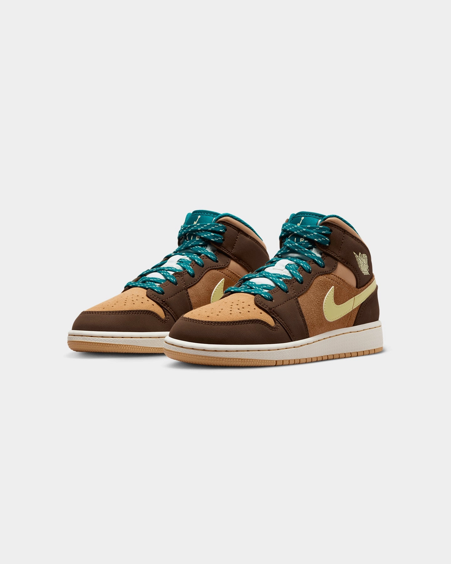 Jordan Kids' Air Jordan 1 Mid SE (GS) Cacao Wow/Lumin Ventilation Channel System
