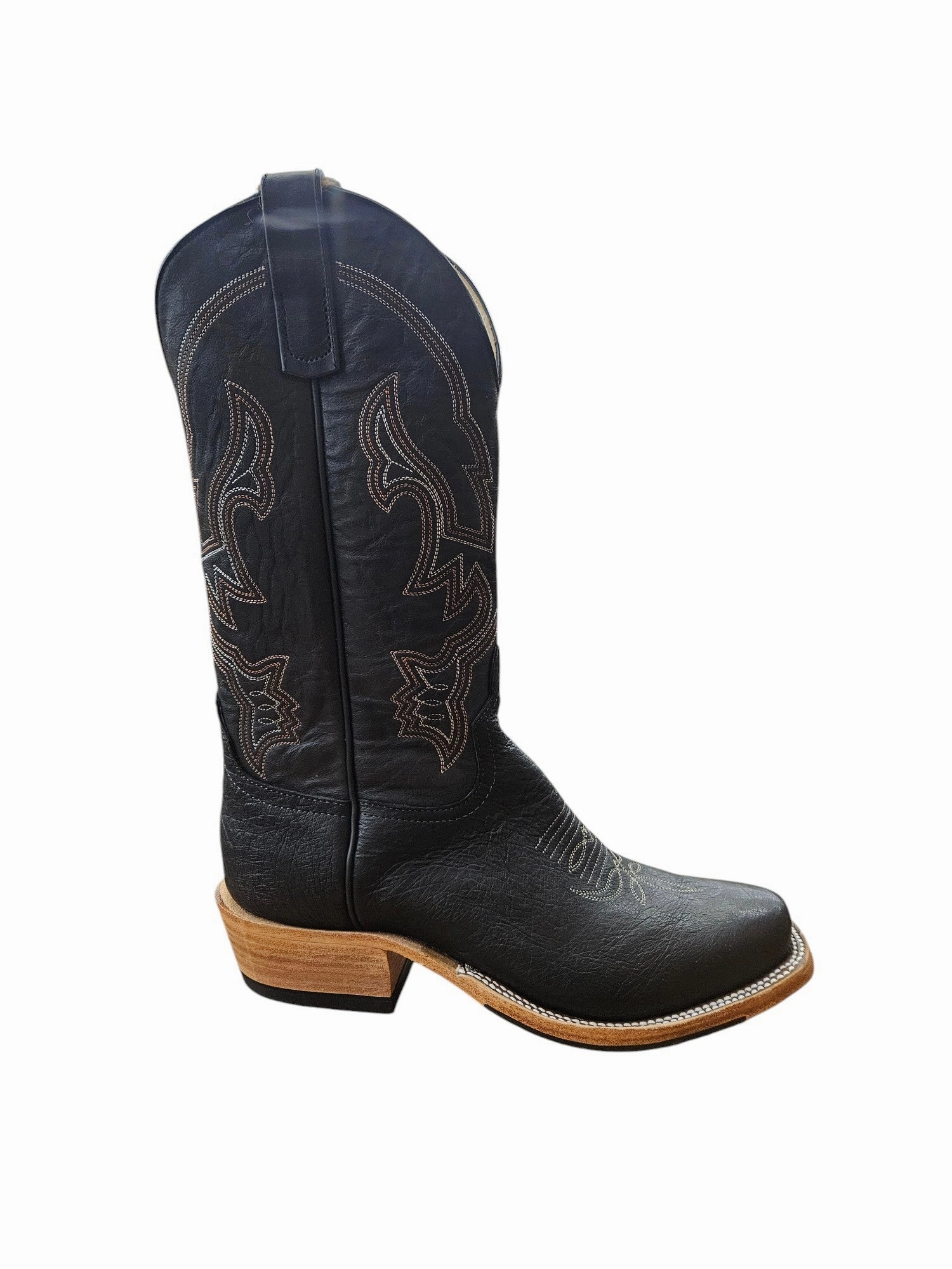 Ergonomic Footbed Non Constricting Fit MEN'S ANDERSON BEAN BLACK SMOOTH OSTRICH WESTERN BOOTS EXCLUSIVES 340754