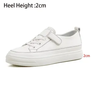 Meotina Platform Shoes Women Natural Genuine Leather Flat Casual Shoes Real Leather Lace Up White Sneakers Ladies Flats Spring Heel junior