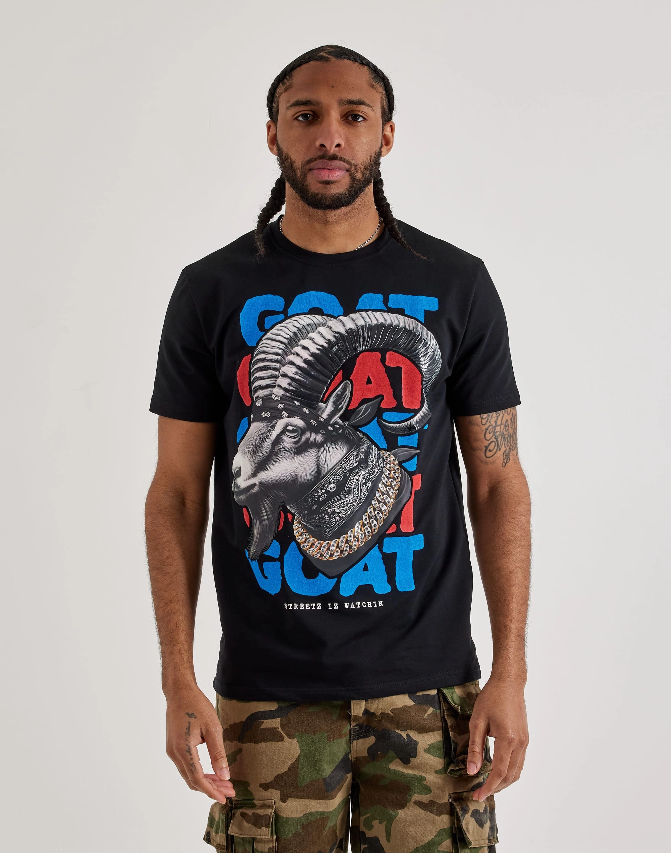 Heat Sealed Seams Streetz Iz Watchin Goat Tee