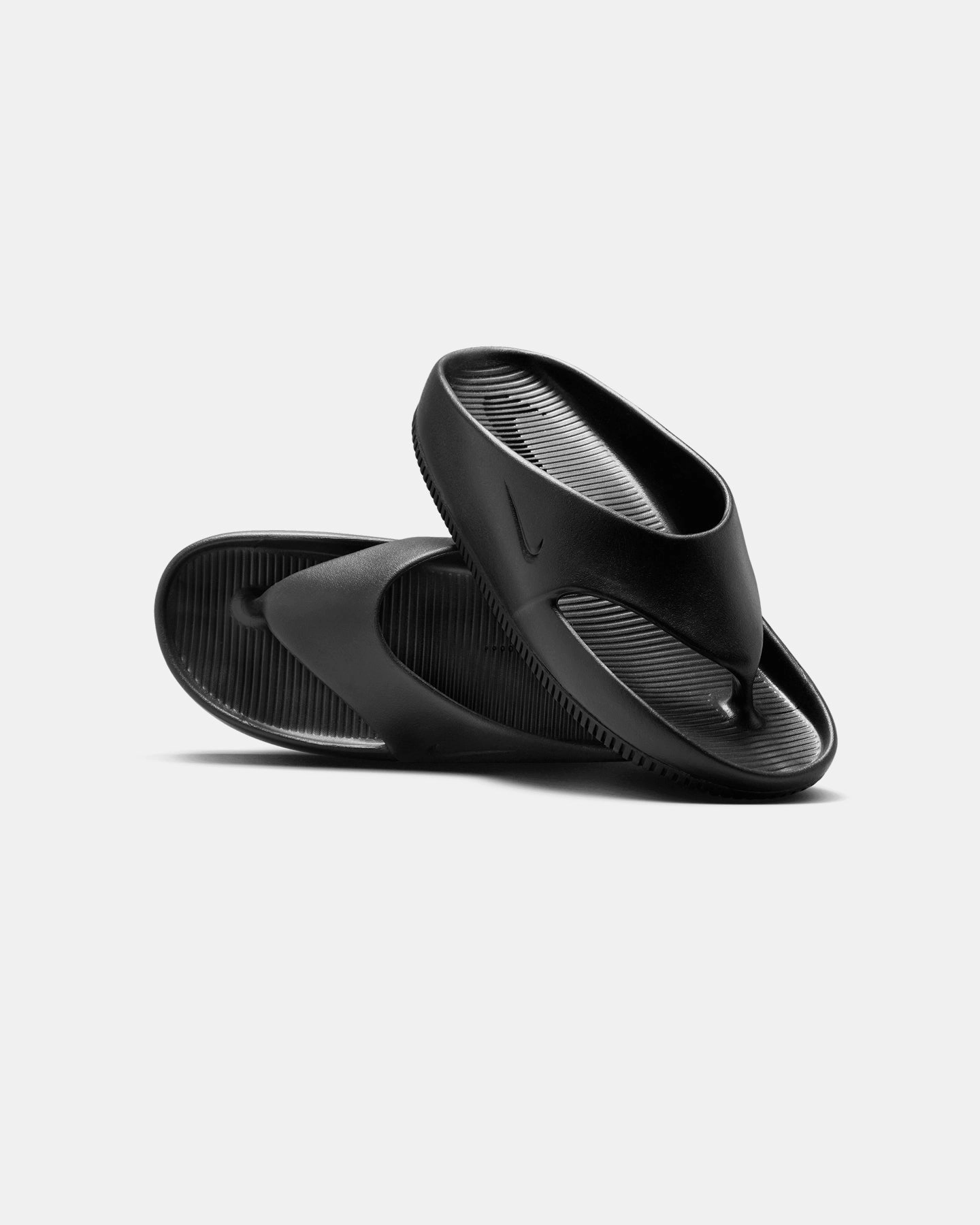 Nike Women's Calm Flip Flop Black/Black Reinforced Eyelets