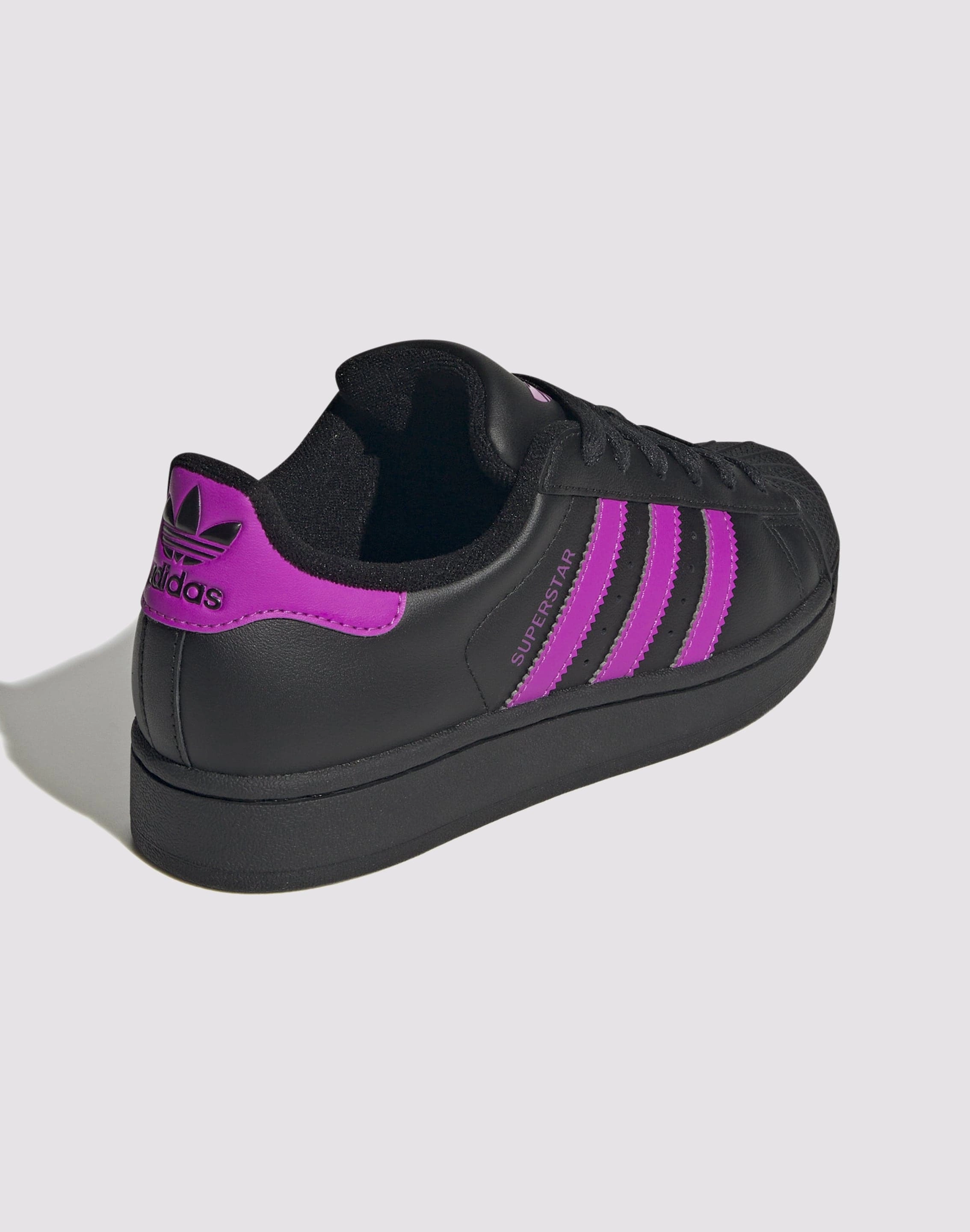 3D Knit Structure Adidas Originals Superstar II "Black/Flash Pink" Grade School Girls'