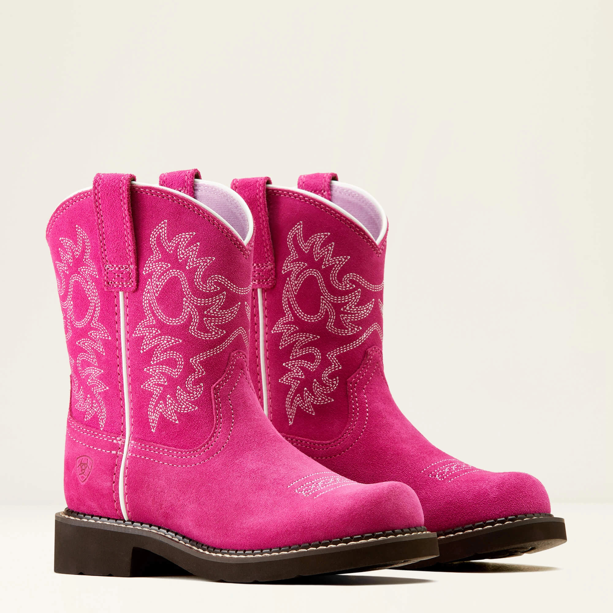 ARIAT KIDS' Style No. 10051009 Fatbaby Western Boot HOTTEST PINK Metal Edge