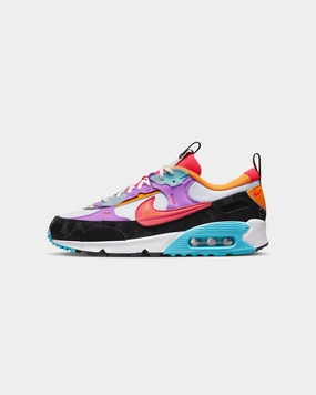 Nike Women's Air Max 90 Futura White/Bright Crimson Odor Control Fabric
