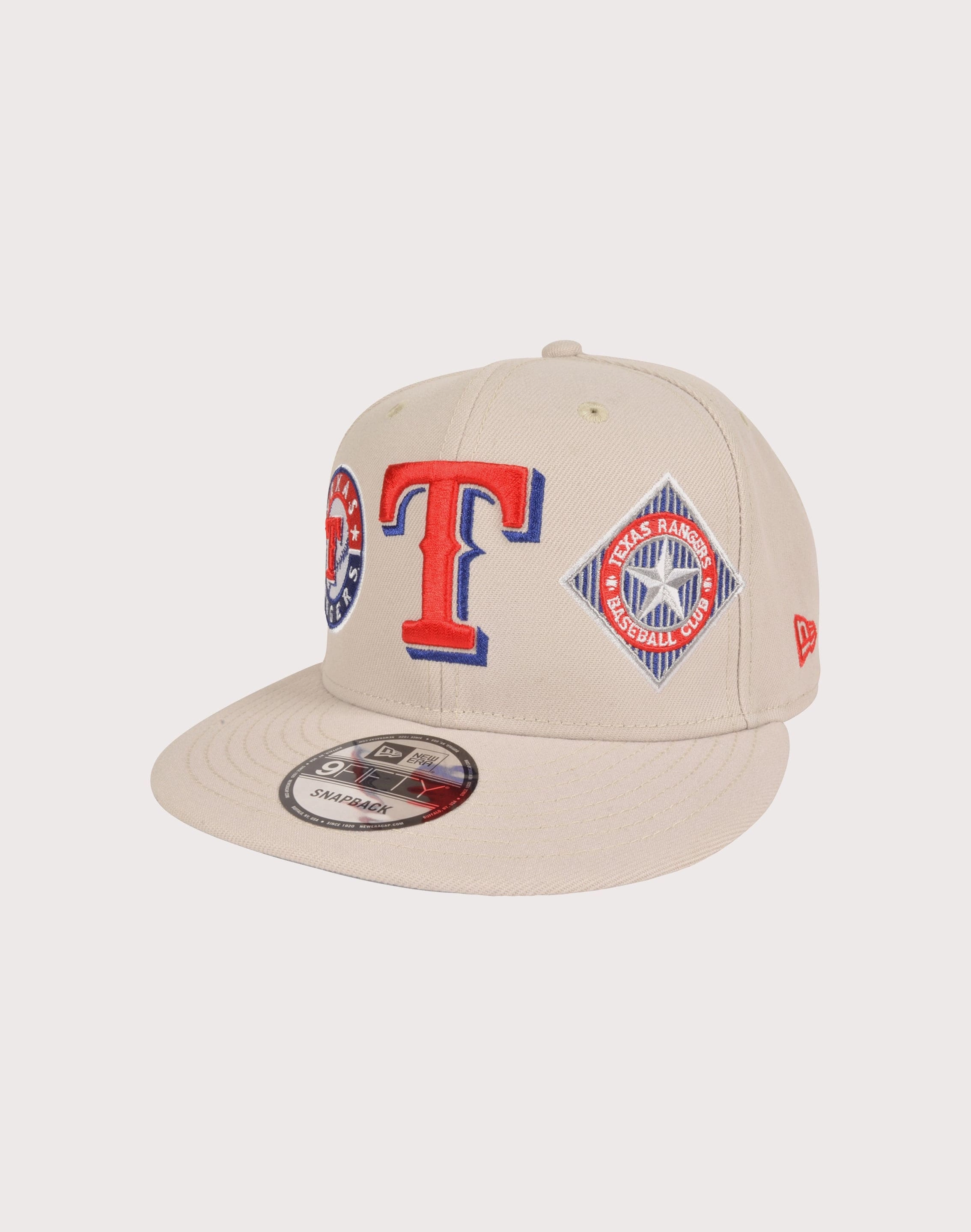New Era MLB Texas Rangers 9FIFTY 3 Logo Snapback Hat Elevated Sole