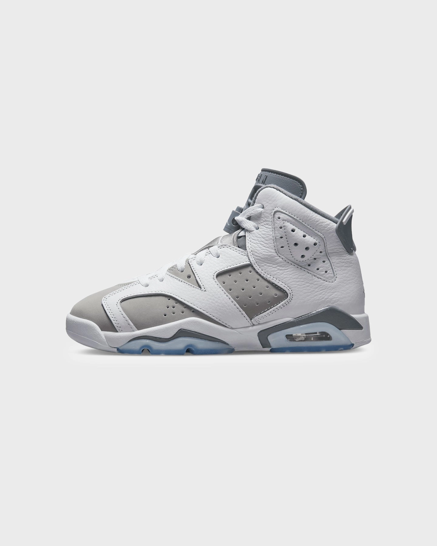 Contoured Heel Cup Jordan Kids' Air Jordan 6 Retro (GS) "Cool Grey" White/Medium Grey