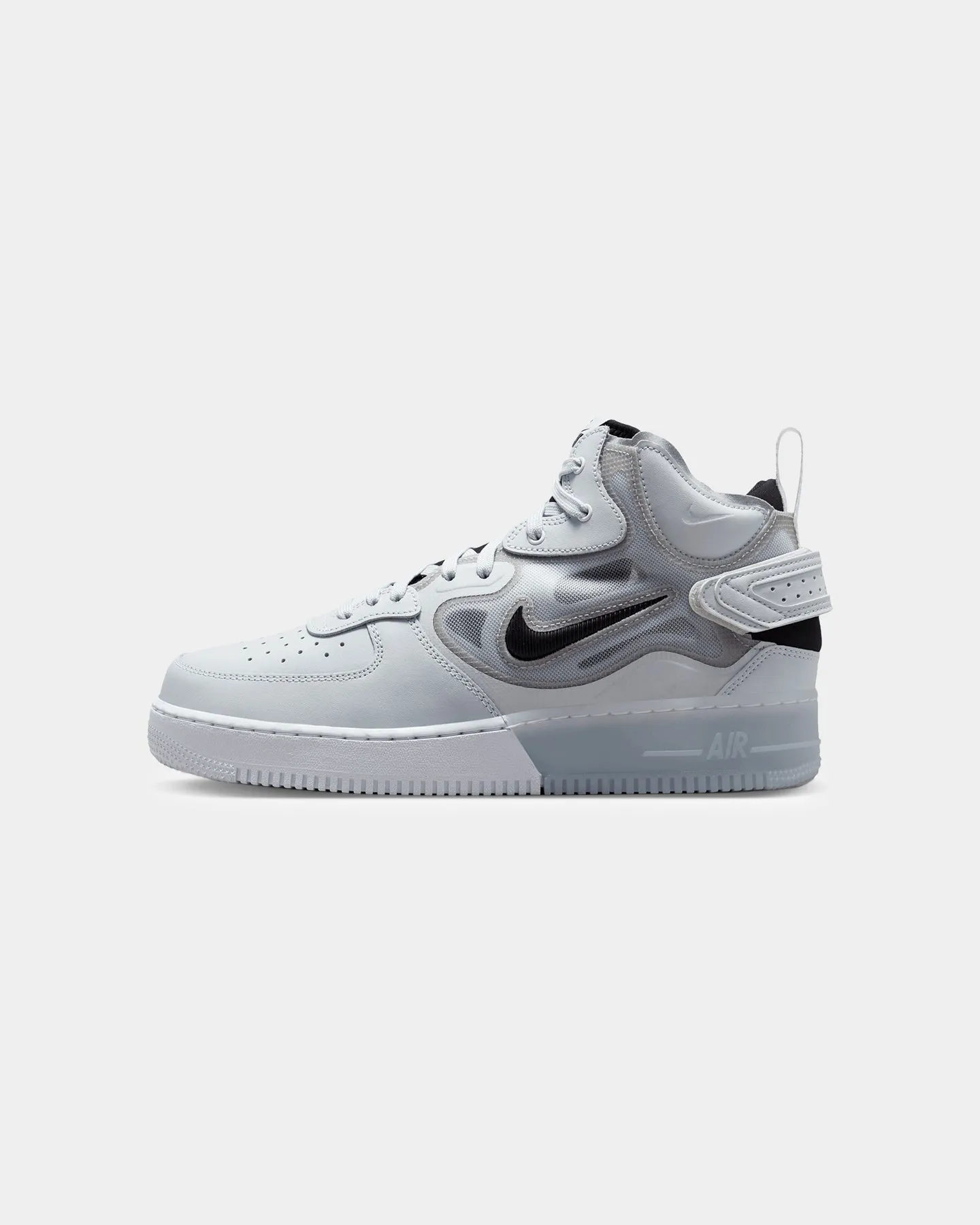Nike Air Force 1 Mid React Pure Platinum/Blue dress - wear Ventilation Perforations