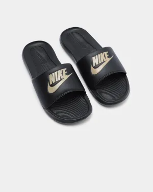Nike Victori One Slide Black/Metallic Gold Trendy Look Anti Bacterial