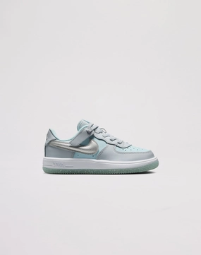 Nike Air Force 1 Low EasyOn Toddler Girls' "Pure Platinum/Metallic Silver" Impact Protection Midsole Sneakers Minimalist Design