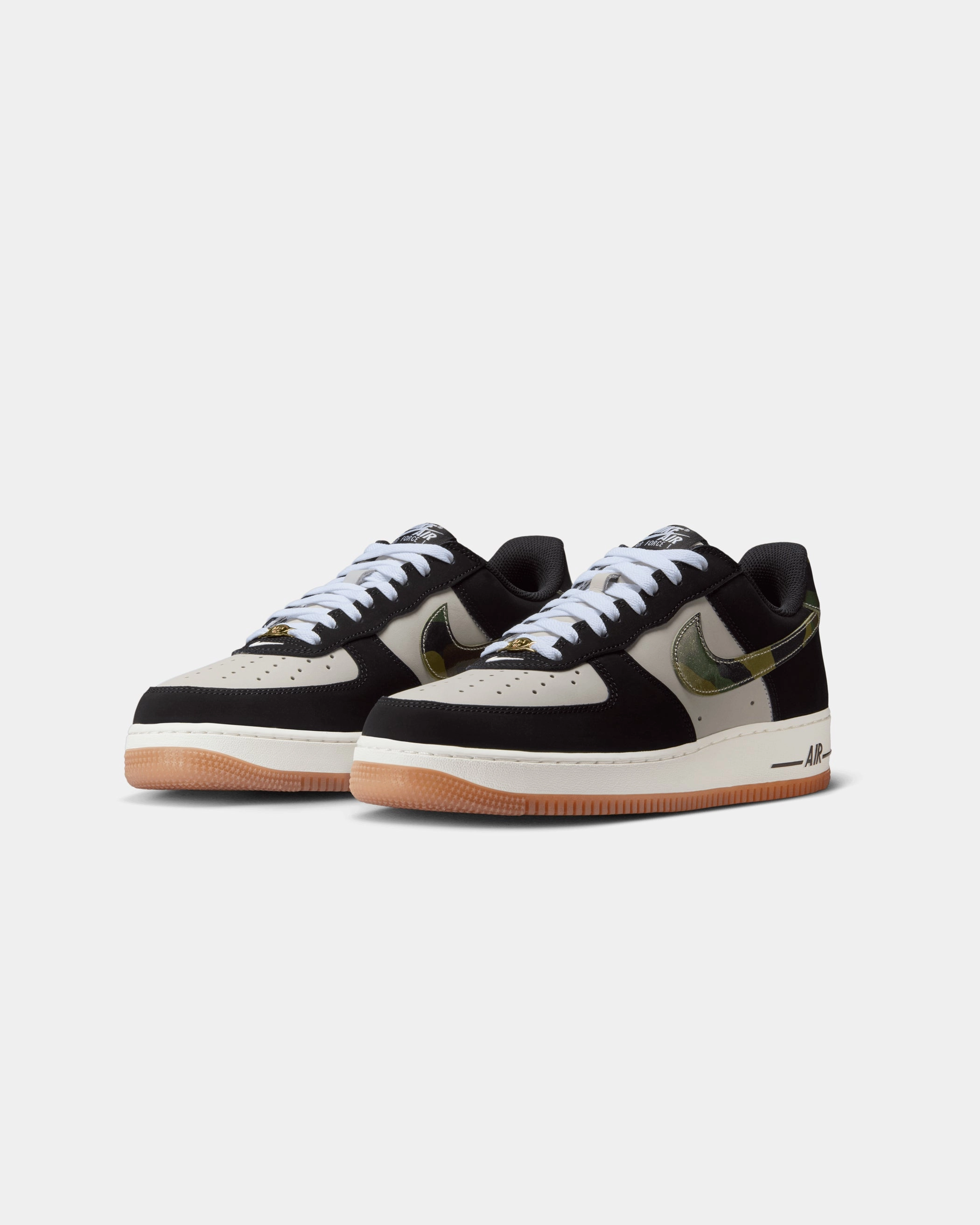 Nike Air Force 1 Low Retro "Camo" White/Black/Gum Work Ready All-day Comfort