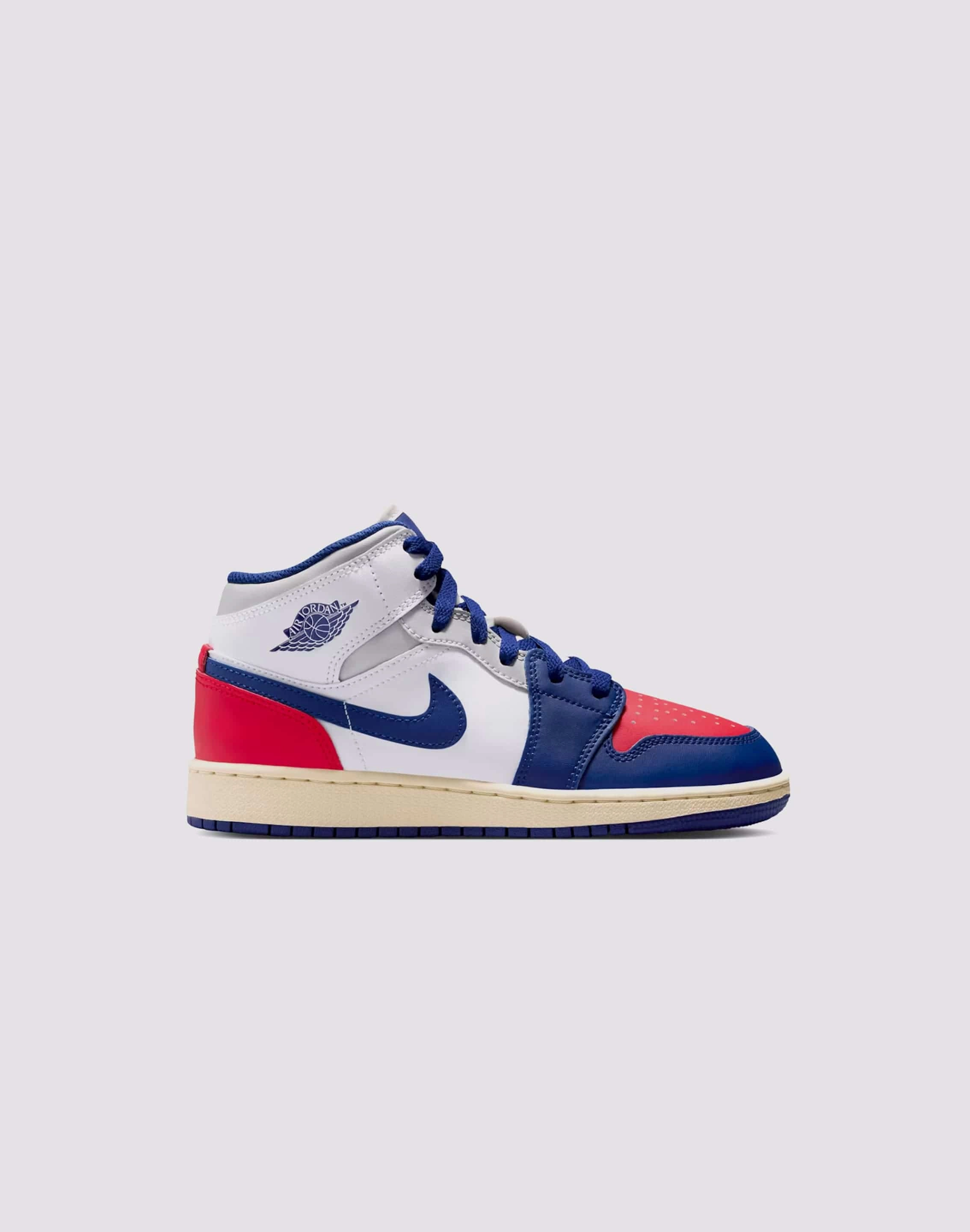Nike Air Jordan 1 Mid Grade-School Shock Diffusion Layer Tensile Weave Upper