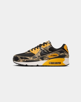 Adjustable Step Effortless Stylish Shoes Nike Air Max 90 Premium "Camo" Black/Black-University Gold