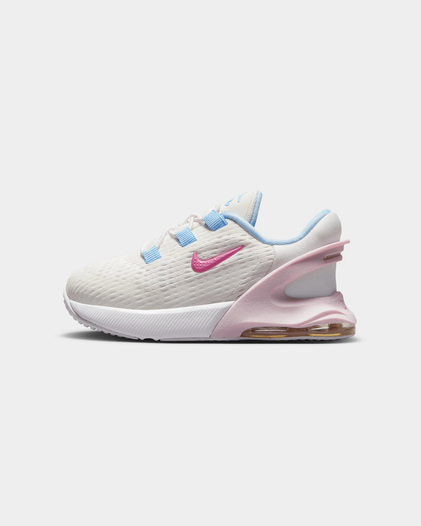 Nike Infants' Air Max 270 GO (TD) Summit White/Cobalt Blue/Pink Pulse Anti Fatigue System Road Style