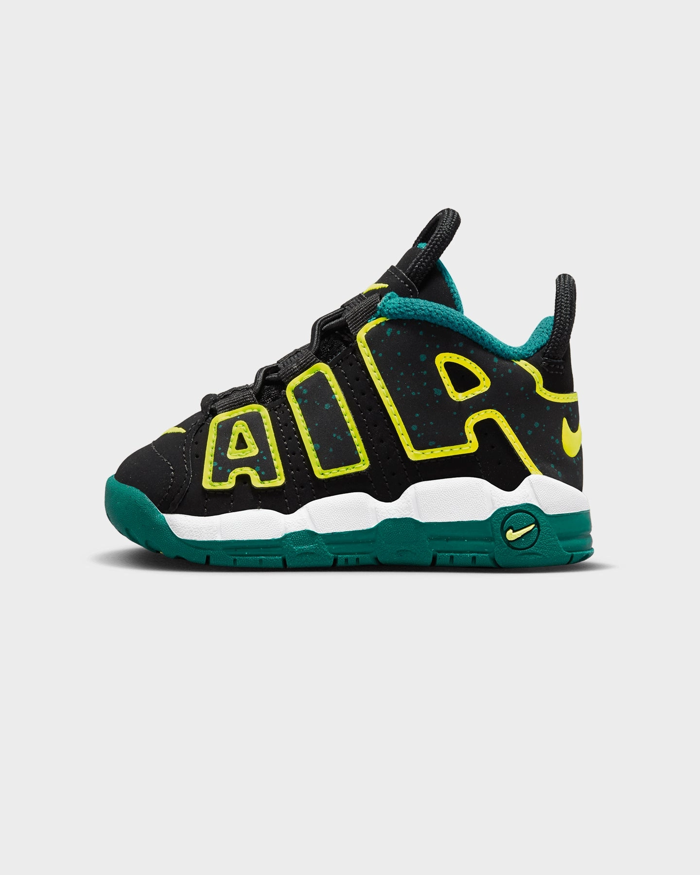 Nike Infants' Air More Uptempo (TD) Black/Volt/Geode Teal Comfort Driven Design
