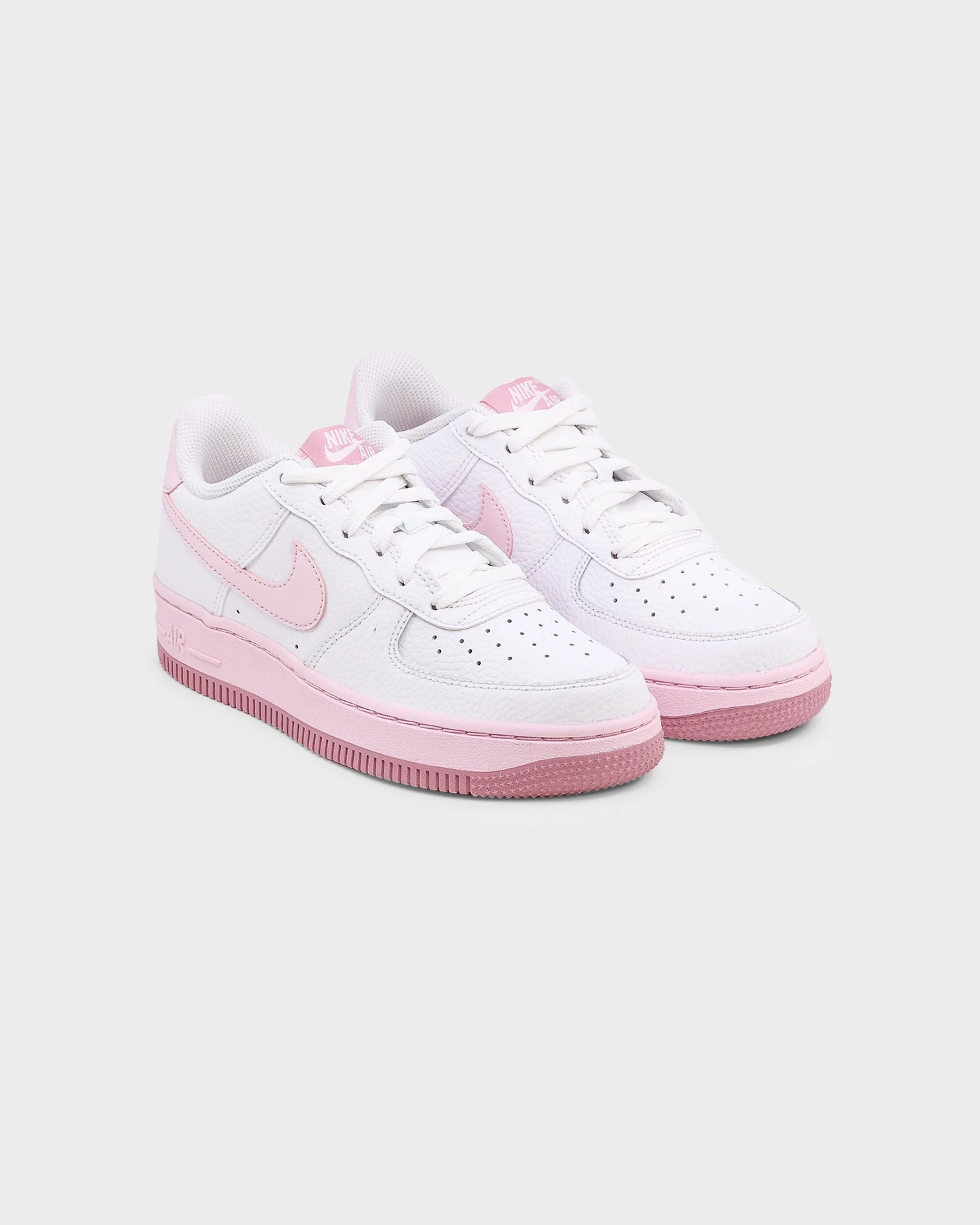 Nike Kid's Air Force 1 (GS) White/Pink Foam Recycled Material Design Slim Comfort